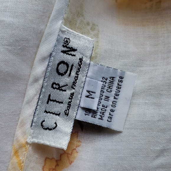 CITRON Art To Wear Pleated Button Down Shirt sz M - Picture 4 of 6